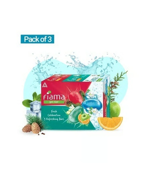 Fiama Celebration Gel Fresh Bathing Soap - Pack of 3 - Unisex, 3 x 125 g