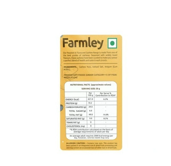 Farmley Classic Salted & Roasted Flavoured Cashew - 36 g