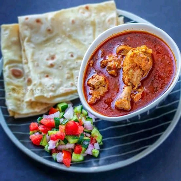 2 Rumali Roti With Chicken Curry 