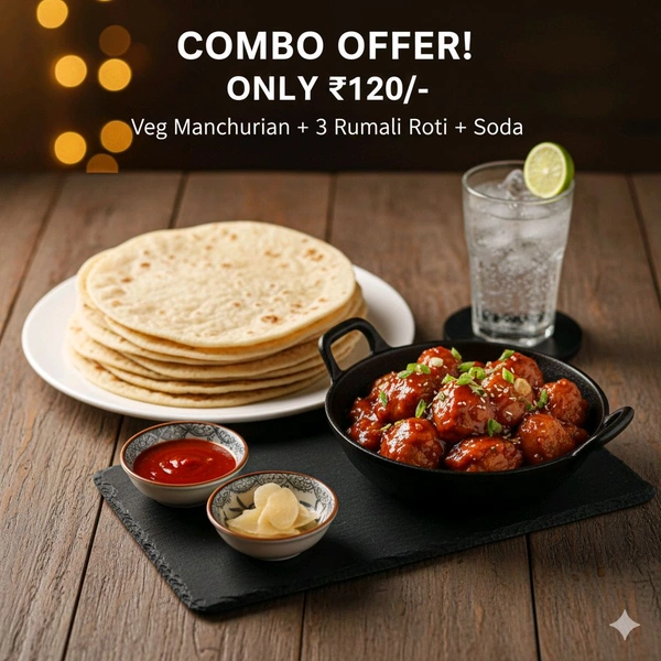 Veg Manchuria +2 Rumali Roti+ Soda