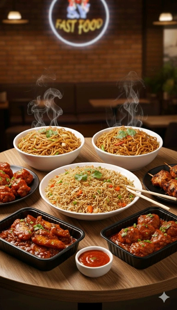 Veg Rice + Veg Noodles + Veg Manchuria