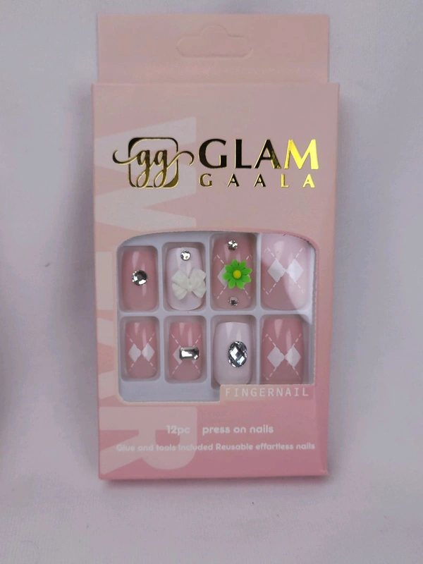 12 pcs Press on nail - Reusable Nails - Glue and Tools Included