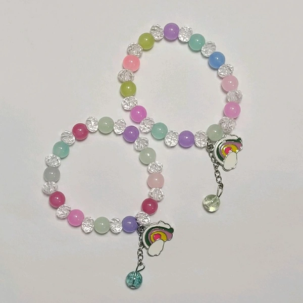 Rainbow Charm Multicolor Beads Bracelet