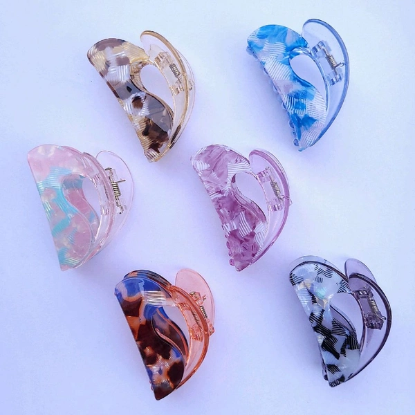 Heart Shape Double Layer Premium Quality Hair Clip 1Pc 