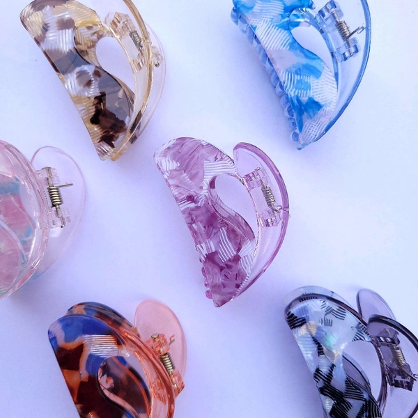 Heart Shape Double Layer Premium Quality Hair Clip 1Pc 