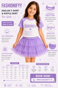 FASHIONIFYY TSHIRT and lavender ruffle SKIRT - 4yr