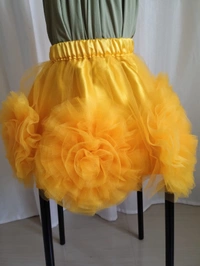 FASHIONIFYY  Girls YELLOW FLORAL  Skirt  -A447 - 3 YEARS, YELLOW, 1