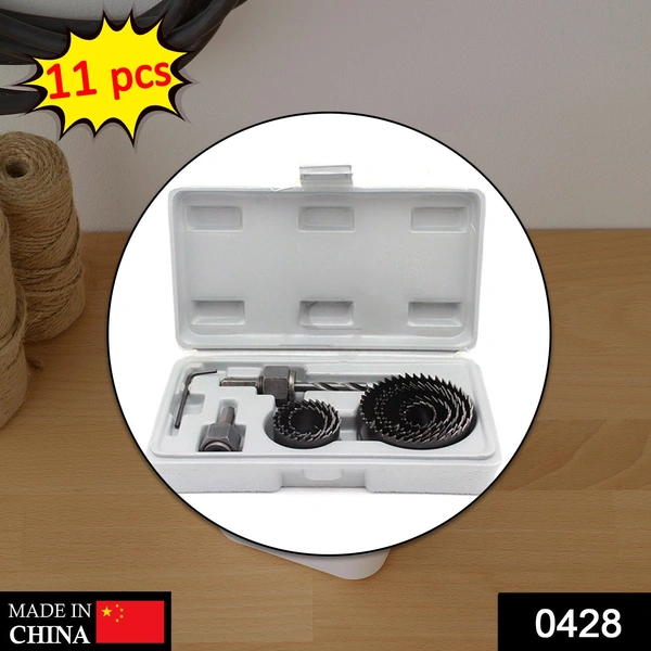 11-Piece Wood Hole Saw Set 19-64mm with Storage Case
