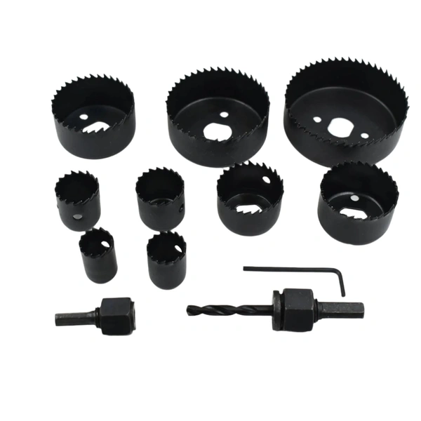 12 pcs Hole Saw Kit 19-64mm Carbon Steel for Wood & Timber