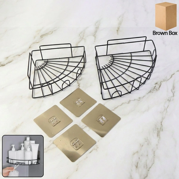 2 Pc Iron Shower Caddy Corner - Lightweight & Portable Storage