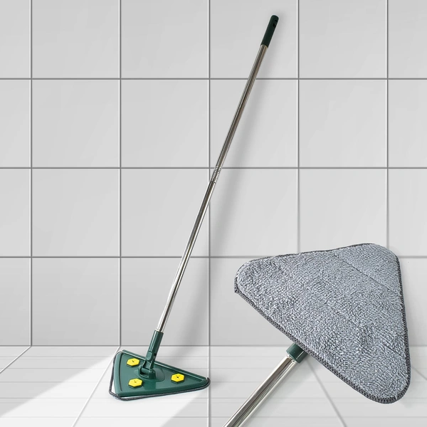 2-in-1 Extendable Triangle Mop with 360° Rotating Telescopic Handle