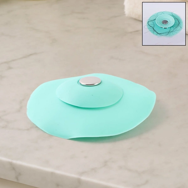 2-in-1 Light Green Silicone Sink Drain Strainer & Seal Cover