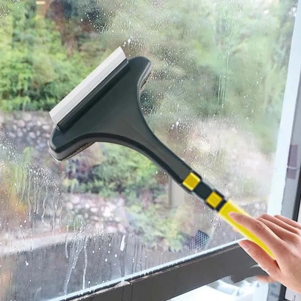 2-in-1 Mesh Cleaning Brush & Wiper with Extended Handle – Window Cleaner