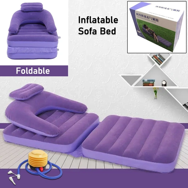 2-in-1 Portable Inflatable Air Mattress & Lounger Sofa 175x75 cm