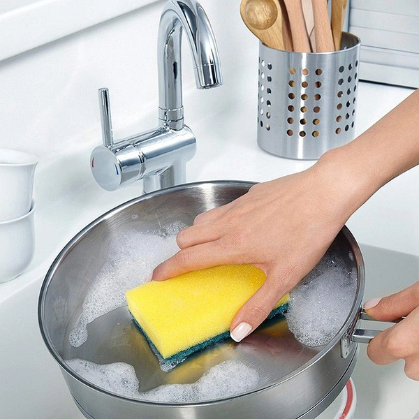 2-in-1 Scrub Sponge for Kitchen and Bathroom Cleaning