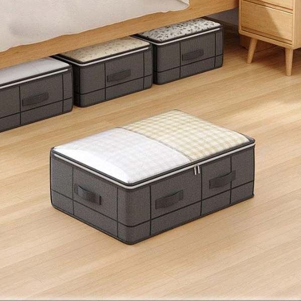 30L Large Capacity Canvas Storage Bag | Foldable Clothes & Blanket Organizer for Wardrobe, Bedroom & Travel (Random Color-Pack of 1)