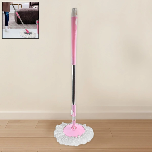 360° Rotating Mop: Stainless Steel, Microfiber Head & Adjustable Rod