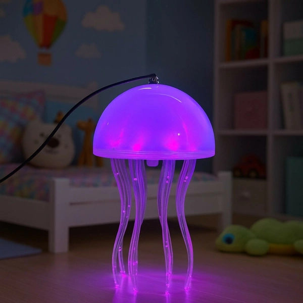 3D Jellyfish LED Night Lamp with Color-Changing Tentacles and USB Power