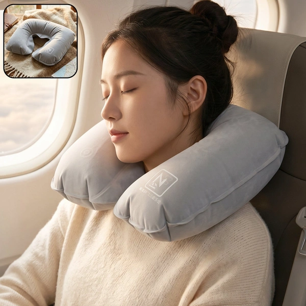 3-in-1 Travel Comfort Kit with Neck Pillow, Eye Mask & Earplugs