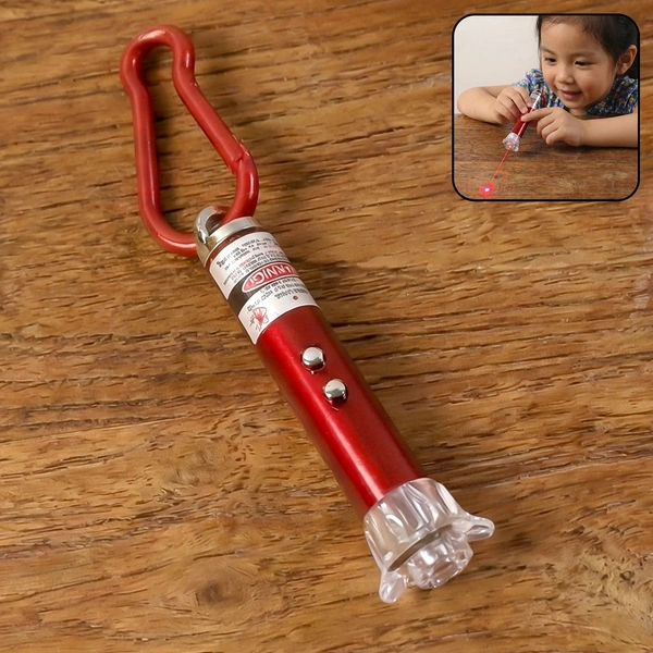 4-in-1 Laser Pointer with LED Flashlight & Keychain