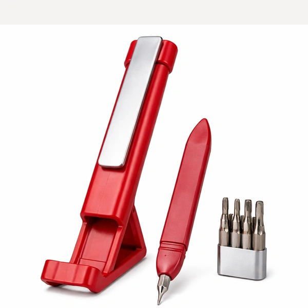 4-in-1 Pen-Shaped Phone Holder with Screwdriver Set & Stylus