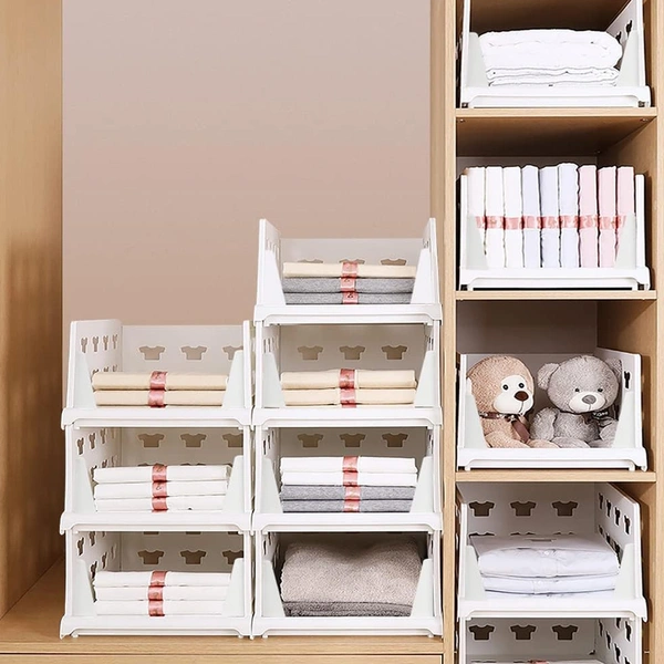 4-Layer Stackable Foldable Storage Organizer Cart Kitchen, Closet, Bedroom & Bathroom