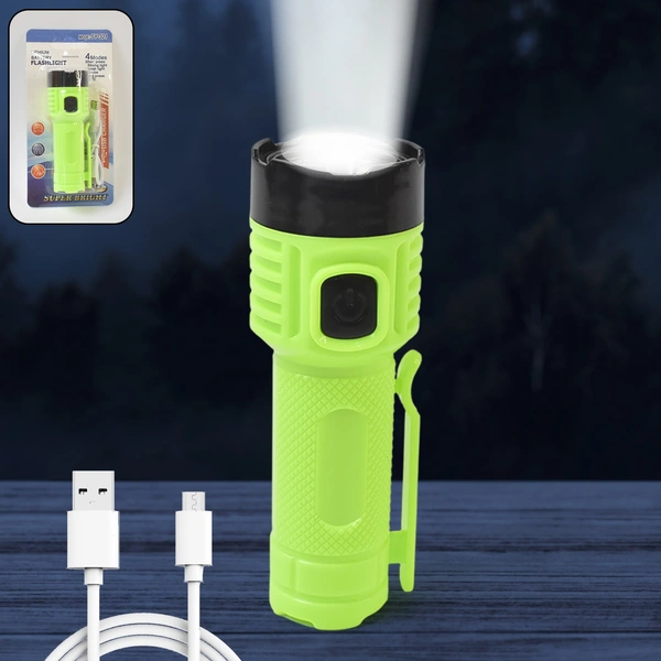 4-Mode Super Bright LED USB Rechargeable Flashlight Torch