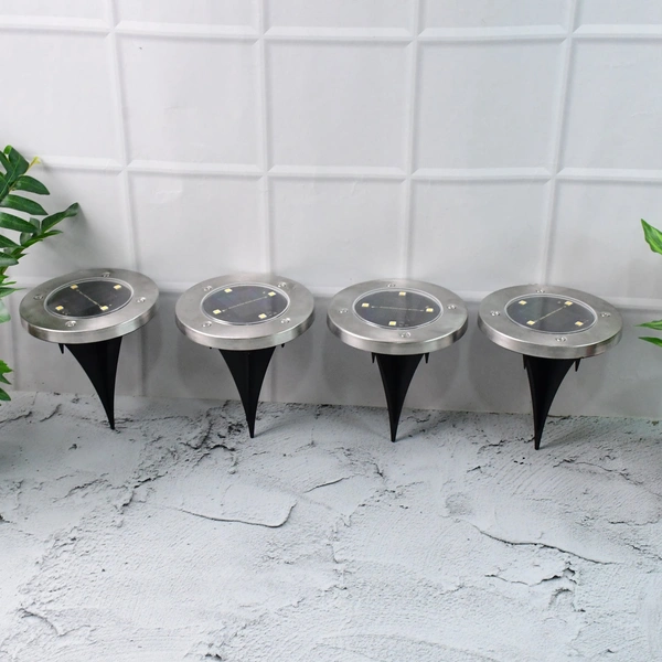 4-Pack Solar Powered LED Garden Lights for Outdoor Pathways
