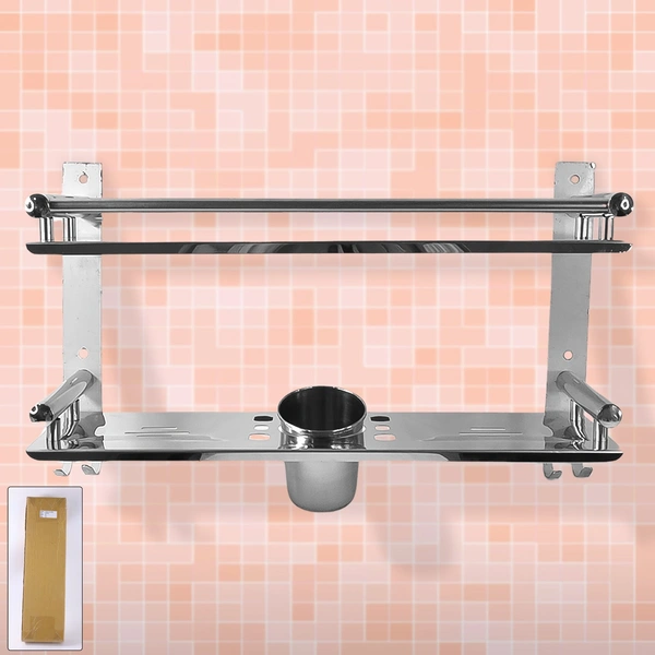 5 in 1 Stainless Steel Multipurpose Bathroom Shelf - 15 Inch