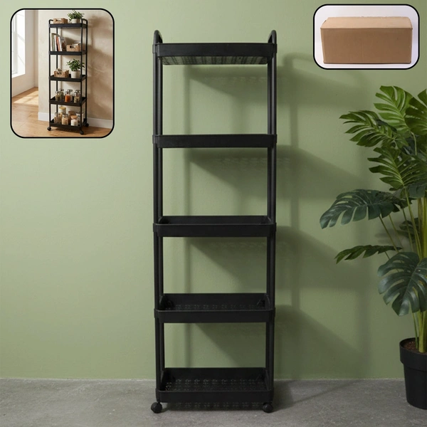 5 Layer Multipurpose Rolling Storage Rack (1 Pc)