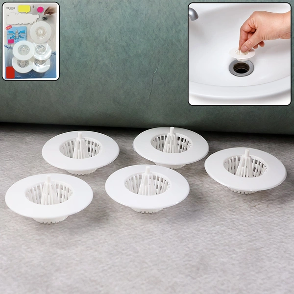 5 Pcs Sink Drain Hair Catcher & Strainer Filters (30-45mm) - Clog-Free