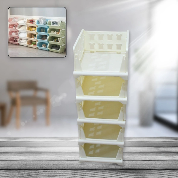 5-Layer Stackable Foldable Storage Cart for Home Organization