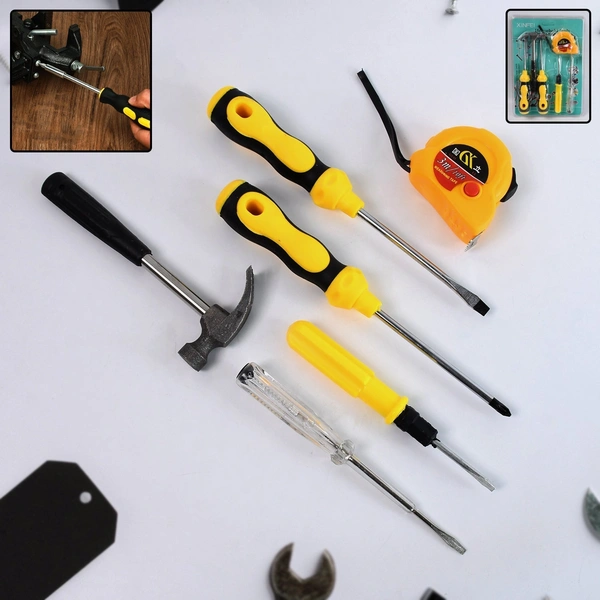 6-in-1 Compact Hand Tool Kit with Screwdrivers and Storage Case