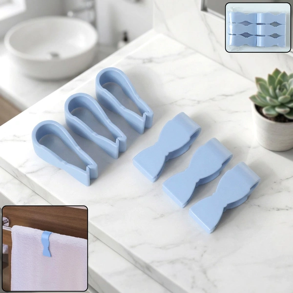 6-Pack Multipurpose Towel Holder Clips for Kitchen & Bathroom