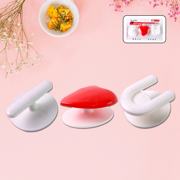 Adhesive Wall Hook Set For KItchen, Bathroom & Home (3pc)