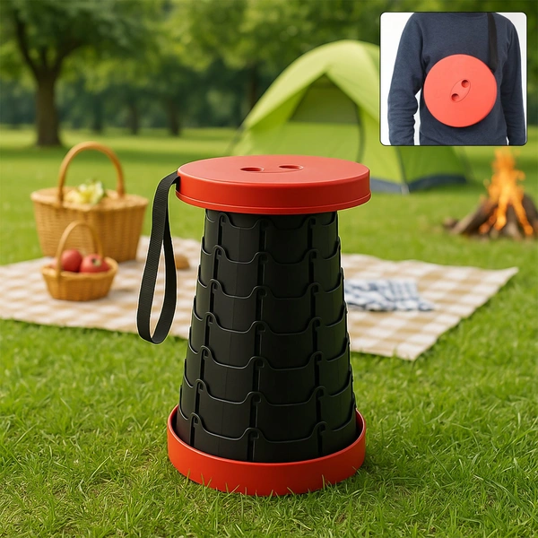 Adjustable Portable Telescopic Folding Stool – Compact & Lightweight