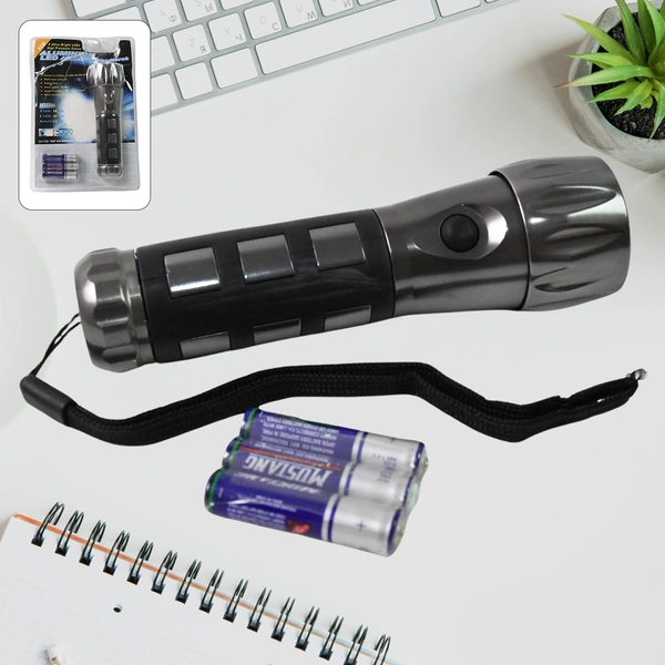 Aluminium LED & Xenon Hand Torch with Rubber Grip - Compact & Durable