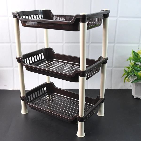 Apex 3-Tier Multiuse Plastic Storage Rack Organizer