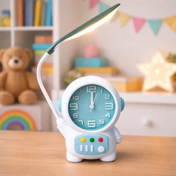 Astronaut Desk Lamp & Alarm Clock for Kids' Study & Room Decor