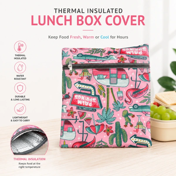 Big Thermal Lunch Pouch | Cotton Insulated Tiffin Cover Bag for Office & School
