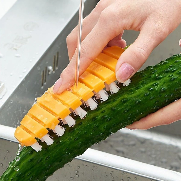 Carrot-Shaped Non-Toxic Vegetable & Fruit Scrubbing Brush