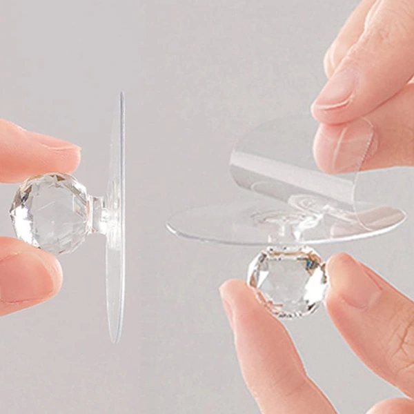 Clear Diamond Crystal Cabinet Knob & Pull - Easy Adhesive, Durable