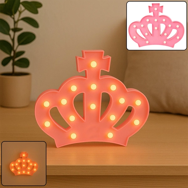 Crown LED Night Light - Battery Operated Decorative Lamp