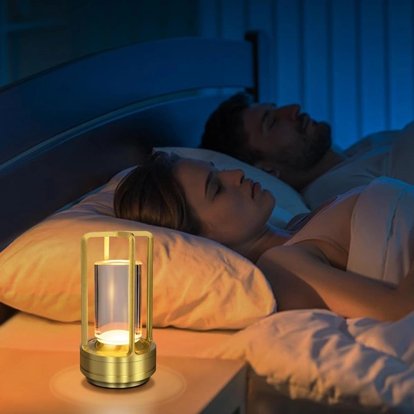 Crystal Lantern Table Lamp with 3 Color Rechargeable LED Light
