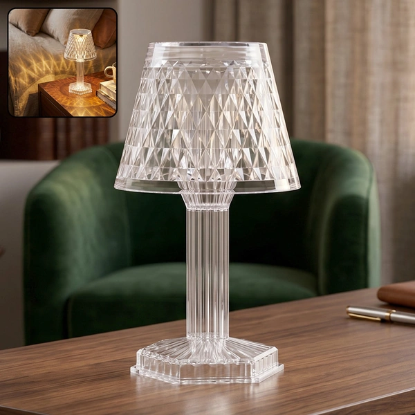 Cup Shape Crystal Table Lamp - Modern LED Bedside Light for Home Decor