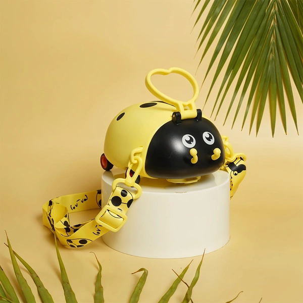 Cute Bug Shape Kids Water Bottle with Strap & Straw, 1L Plastic