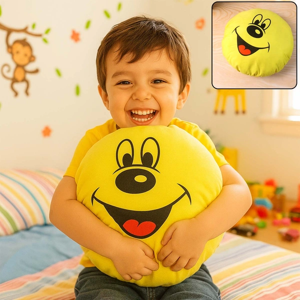 Cute Round Smiley Face Soft Plush Pillow Cushion 30x30 cm