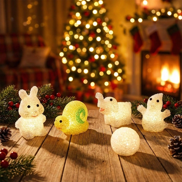 Decorative Multi Shape LED Night Lamp Set Cute Animal Design (6 Pc)