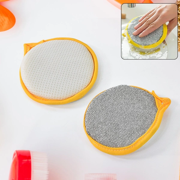 Double-Sided Dishwashing Sponge & Brush - 1 Pc