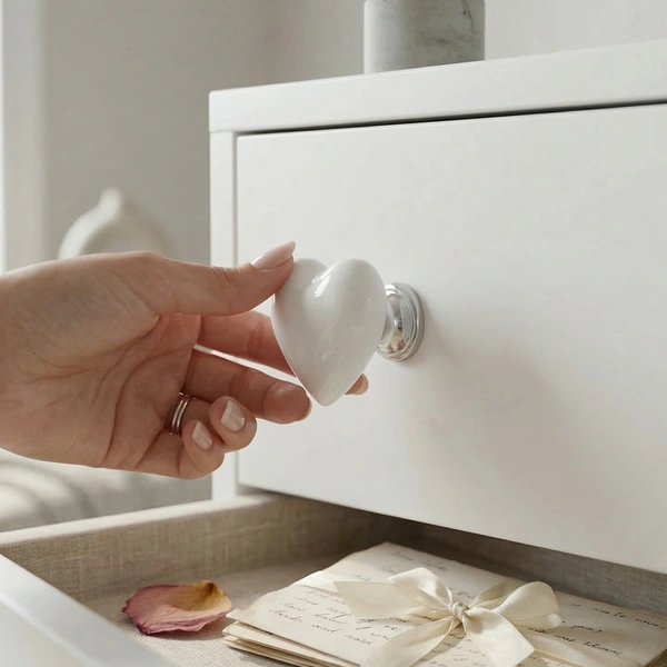 Elegant Heart Shape Toilet Flush Push Button 1 Pc